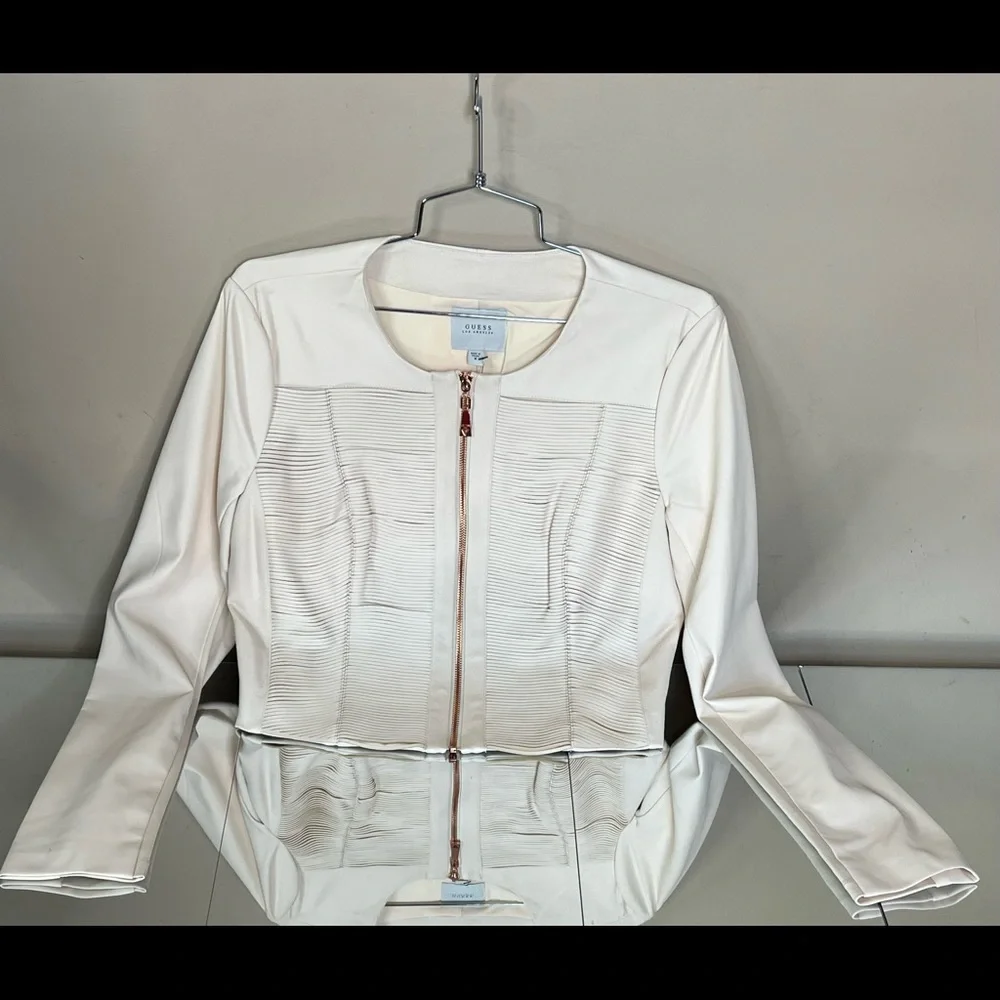 Guess Laser Cut out Leather Jacket - Picture 14 of 17